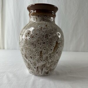 Pigeon Forge Tennessee Mid Century Modern Speckled Brown Cabinet Vase 8.75" Vtg